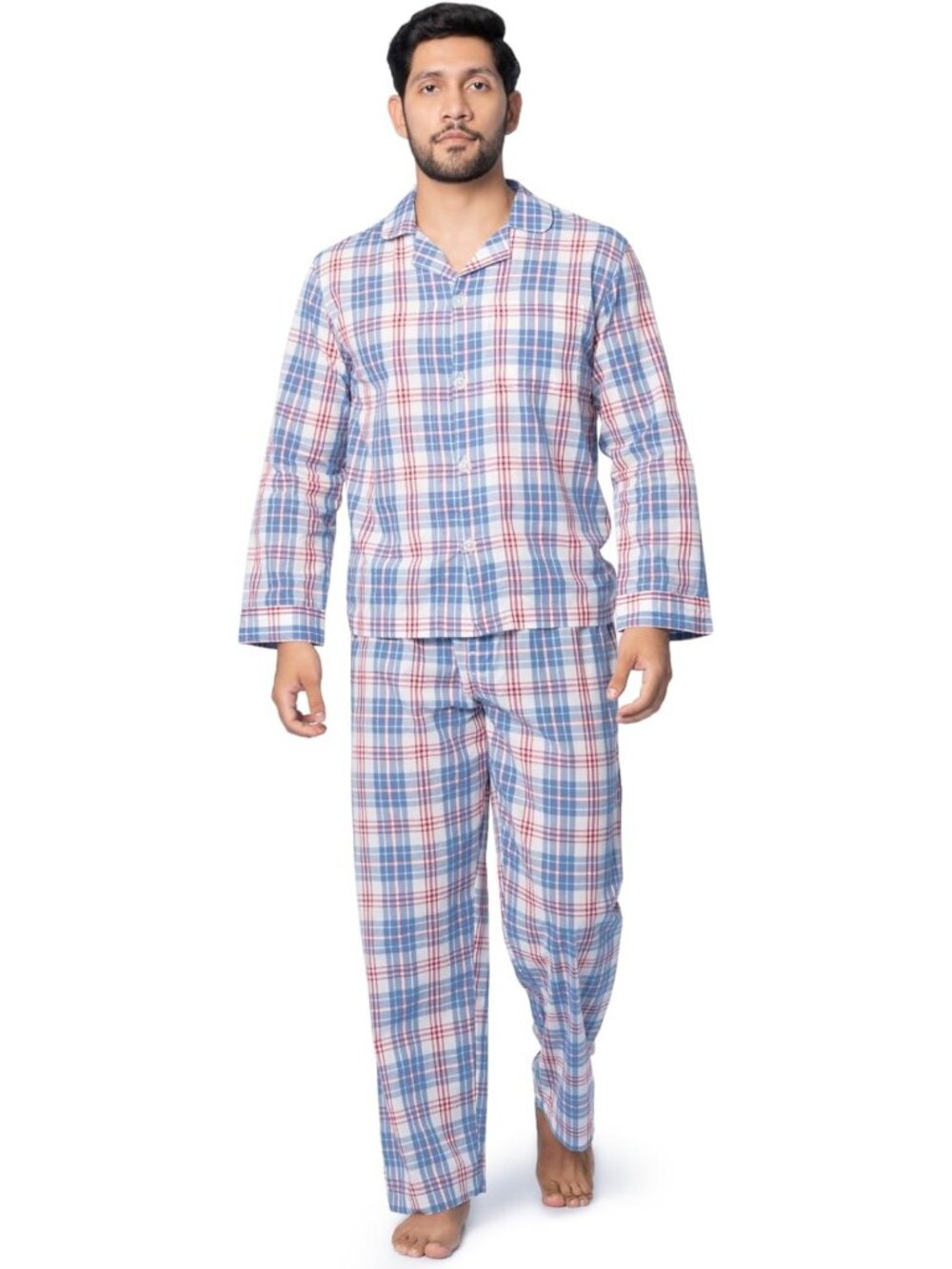 Cozy Men's Long Sleeve Pajama Set | Soft Broadcloth Sleepwear for Comfort